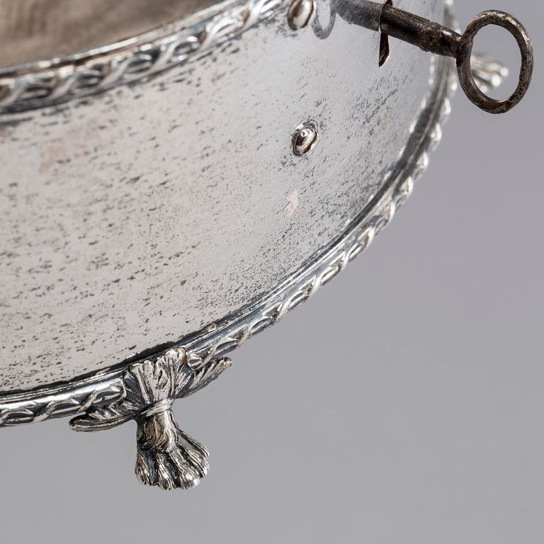 A Swedish 18th century silver sugar-casket, mark of Stephan Westerstråhle, Stockholm, 1798.