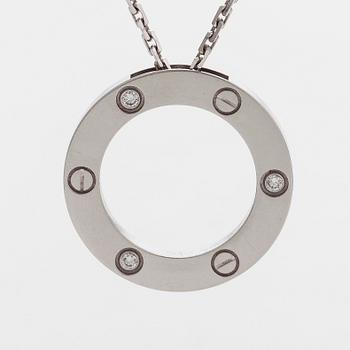 Cartier, kaulakoru, "Love", 18K valkokultaa, briljanttihiottuja timantteja.
