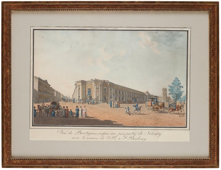 Benjamin Patersson, ”Vue de Boutiques russes au perspectif de Nevsky”.