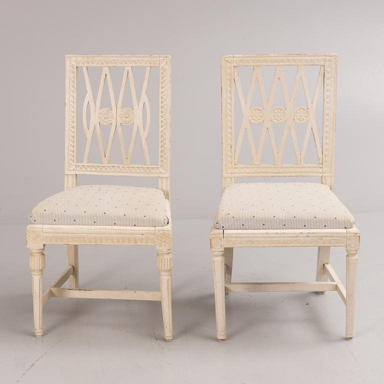 Chairs, 6 similar, late Gustavian, Lindome, 19th century.