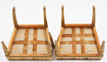 A pair of late Gustavian open armchairs attributed to E. Ståhl (master in Stockholm 1794-1820).
