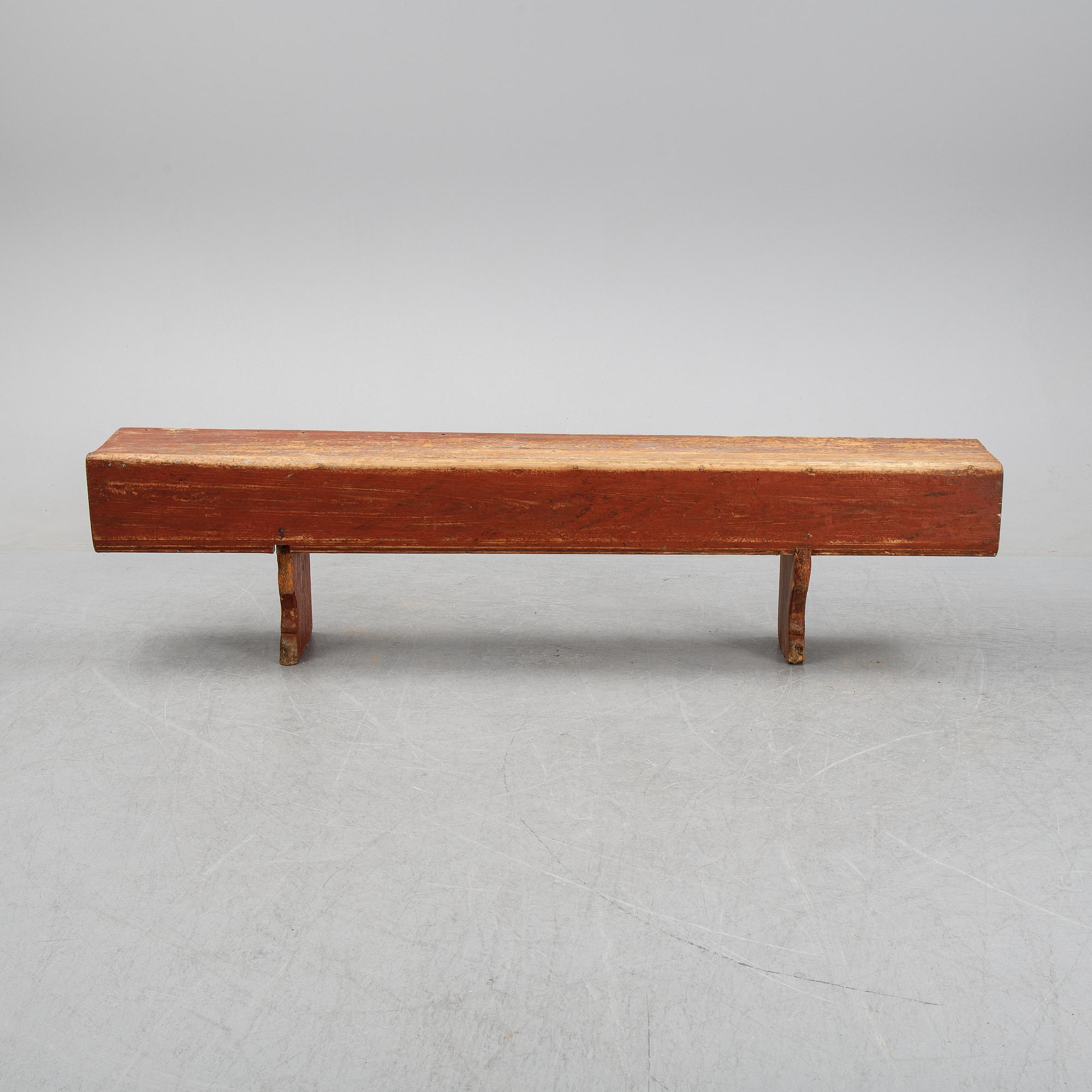 A painted bench, 19th/20th Century.