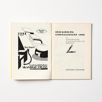 Stockholm Exhibition 1930, catalogue and brochures, three pieces, provenance Gunnar Asplund.