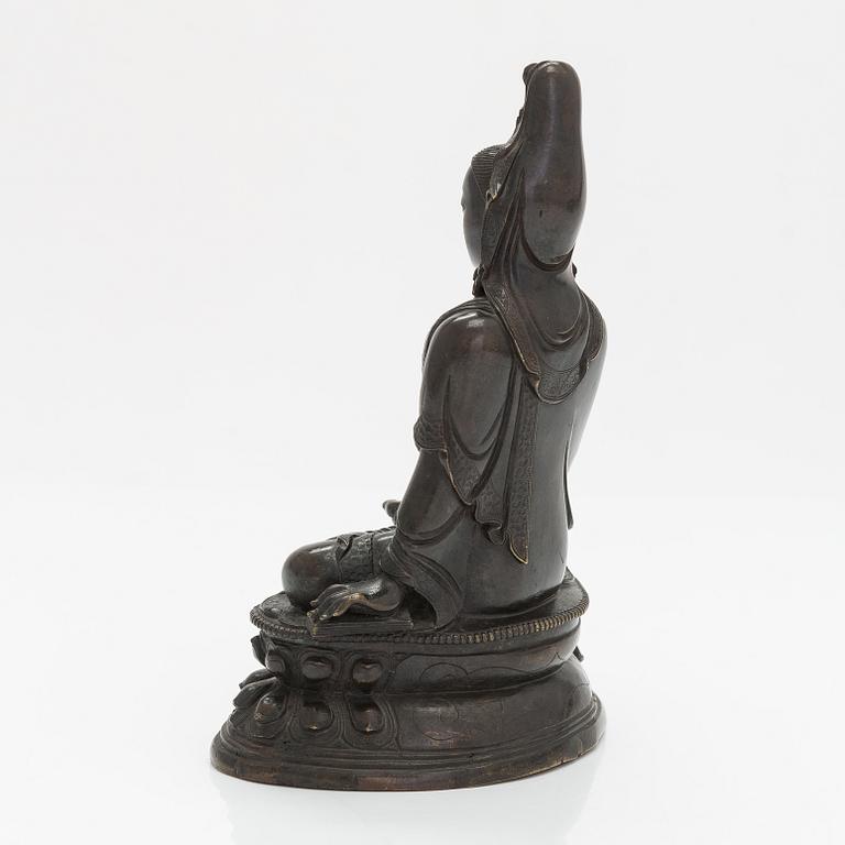 A bronze figure of Avalokiteshvara, Qing dynasty, 18th Century.