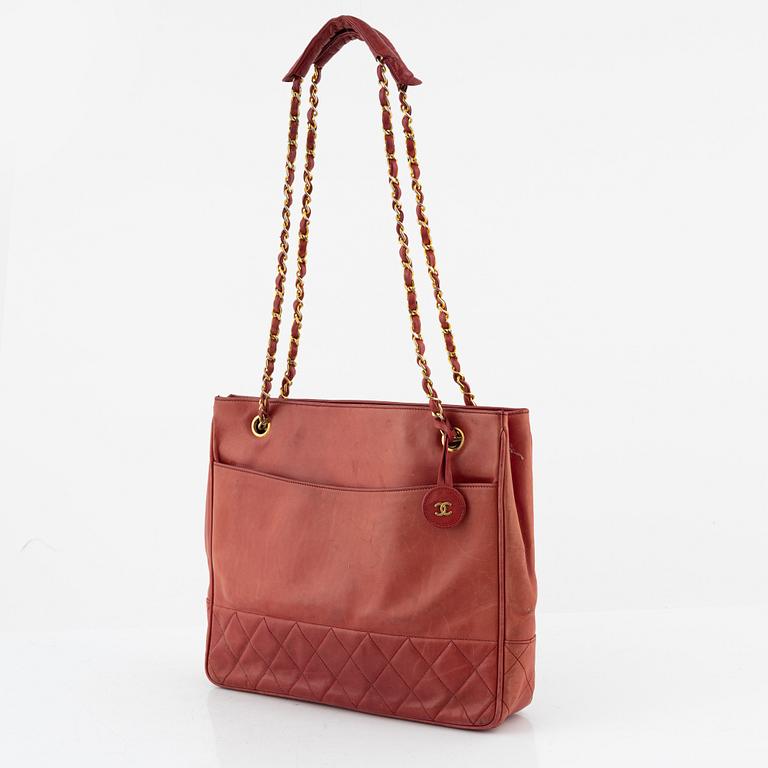 Chanel, a red leather bag, 1986-1988.