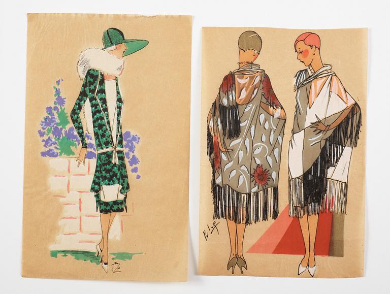 A set of 34 fashion posters from 1920/30s.