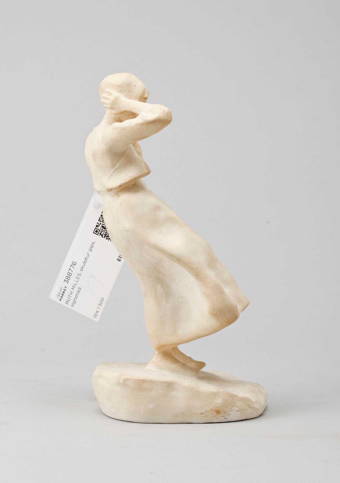 RUTH MILLES, skulptur, gips, signerad.