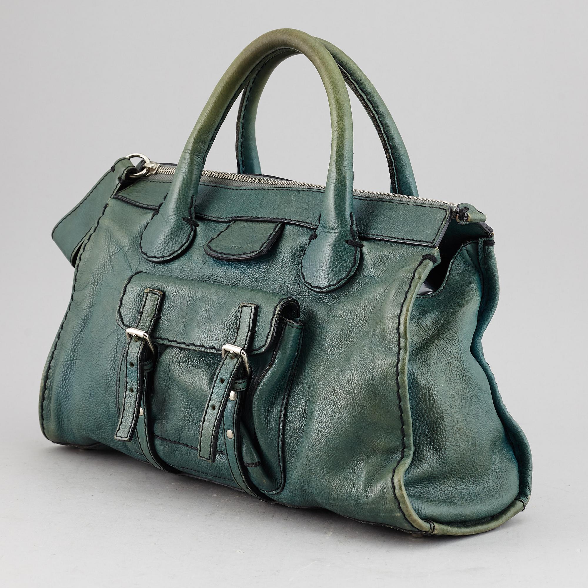 CHLOÉ, a green leather bag.