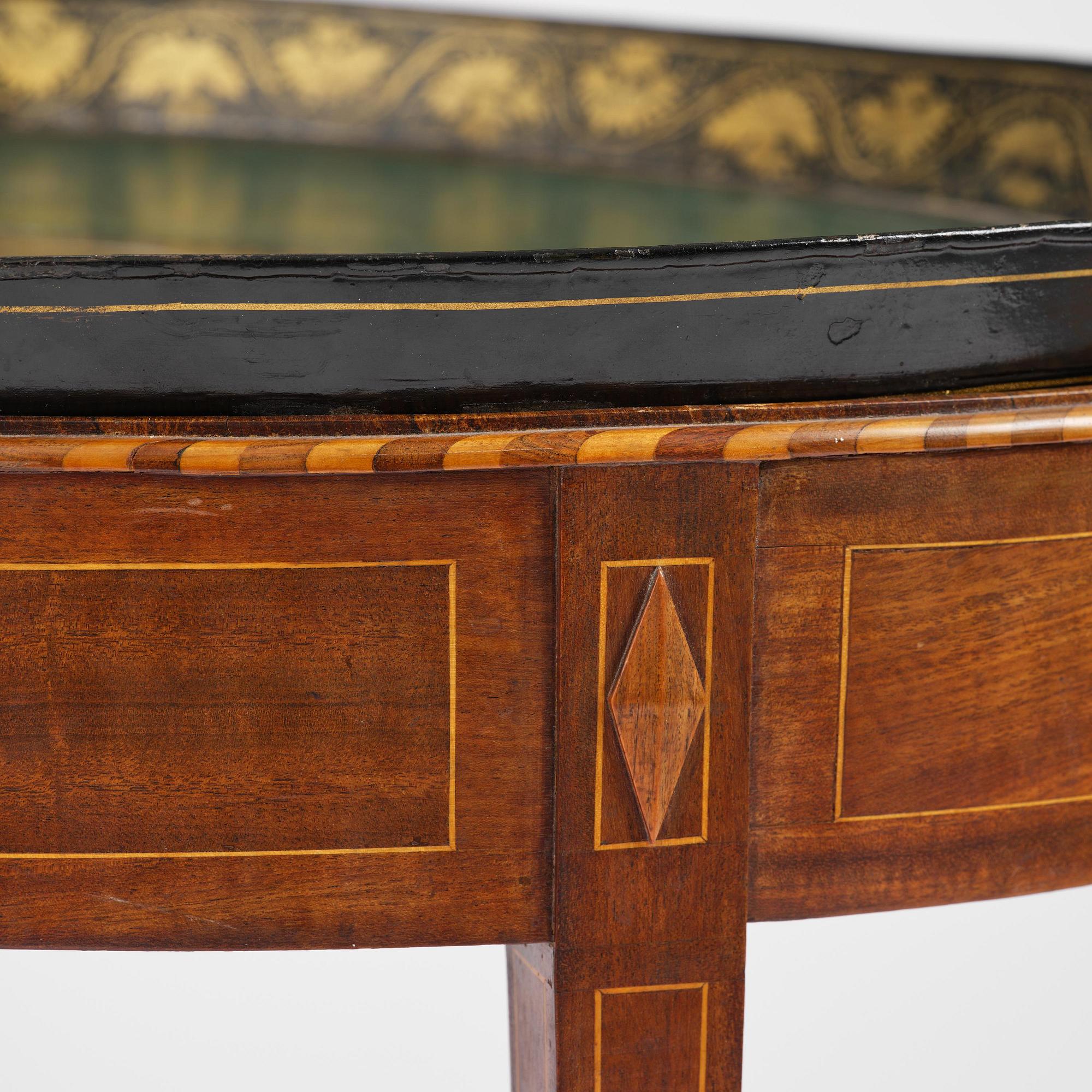 A late gustavian mahogny trey table, late 18th century.