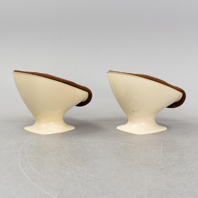 Team Tillberg, a pair of easy chairs, model 'Apollo' Overman AB, Tranås, Sweden 1970's.