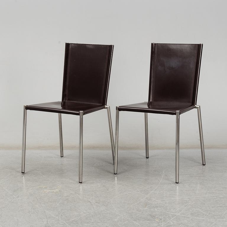 Six leather chairs from Effezeta, Italy, late 20th Century.