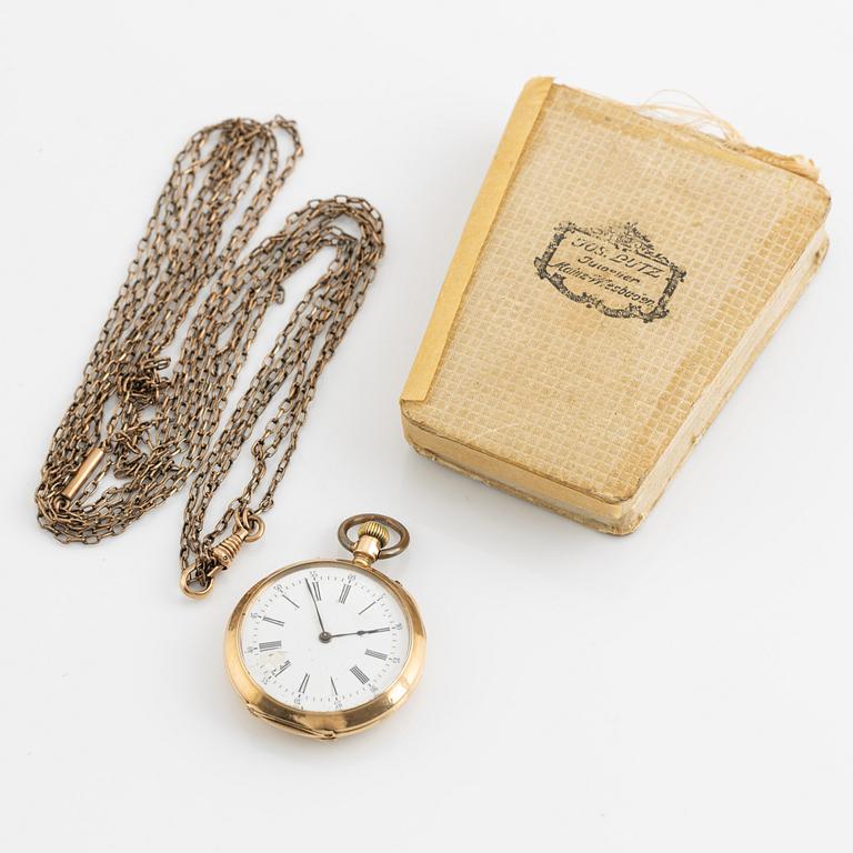 Pocket watch, 14K gold, 37 mm.