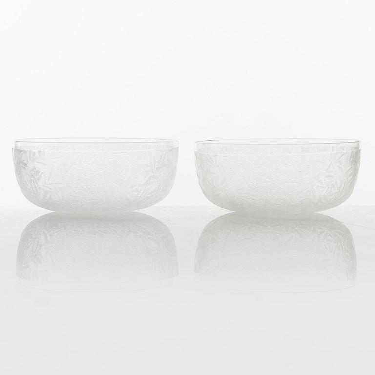 Rinsing cups / bowls, 13 pieces, glass, around 1900.