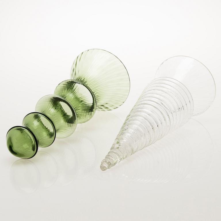 NANNY STILL Two Neptuna Glass Sculptures by Riihimäen Lasi Oy 1965-1966.