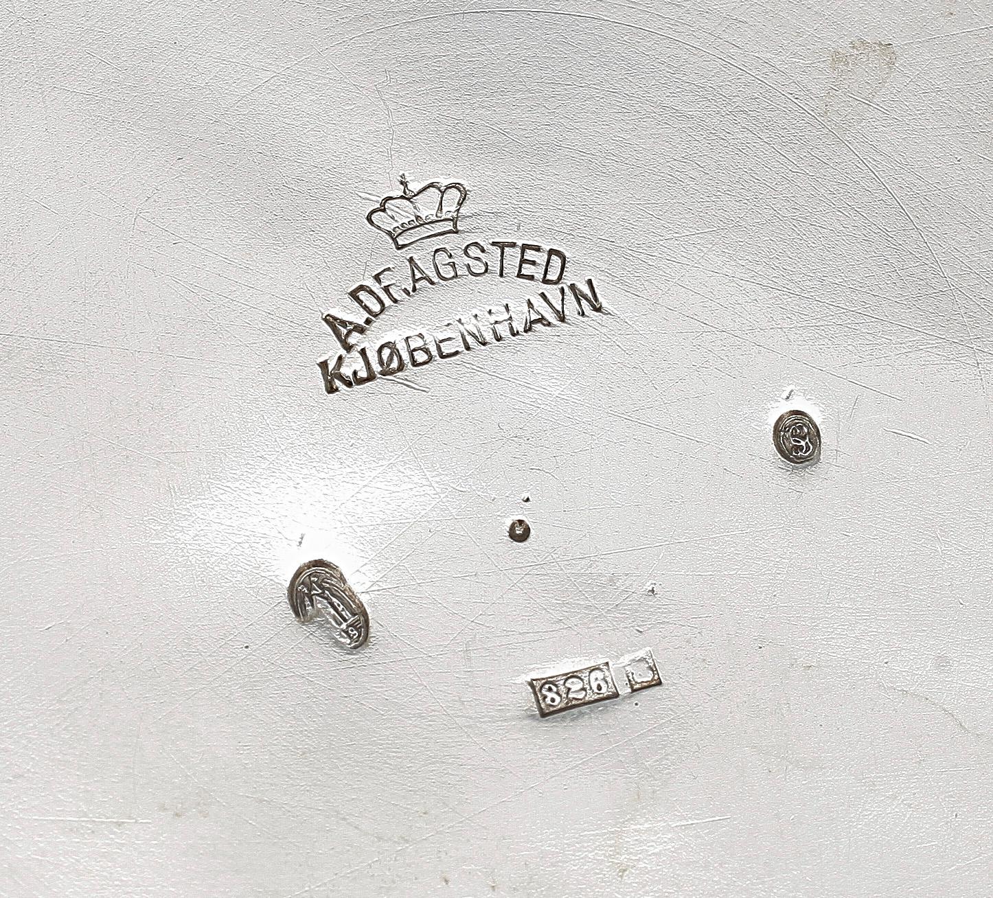 SKÅL, silver. A. Dragsted, Danmark, Jugend, 1900-talets första kvartal. Vikt 343 g.