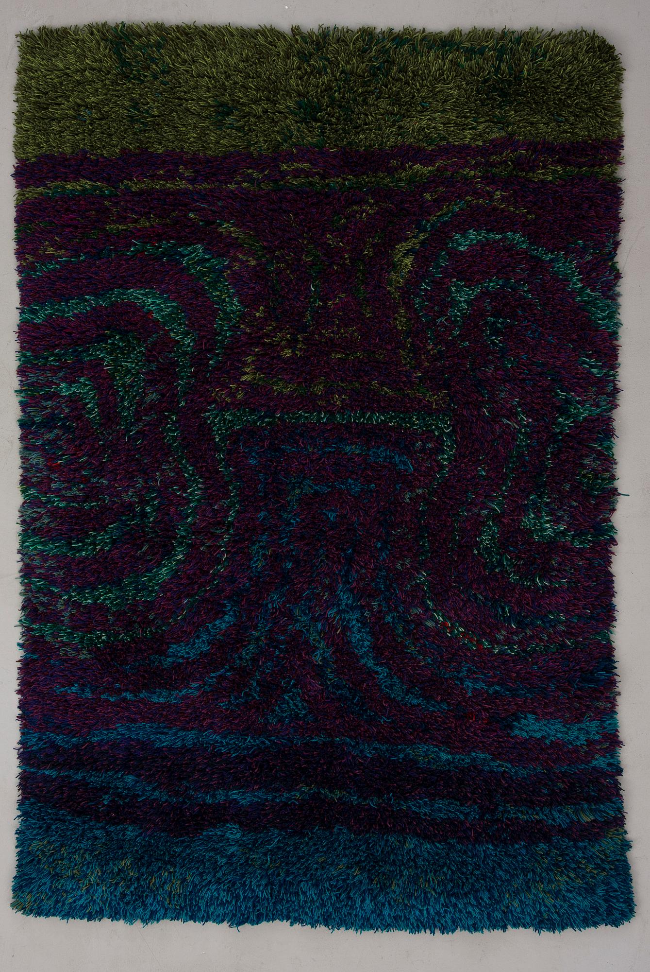 RYIJY, "Aallokko", Karin Wallin, Osakeyhtiö Neovius, Suomi, 1900-luvun loppupuoli. 161 x 110 cm.