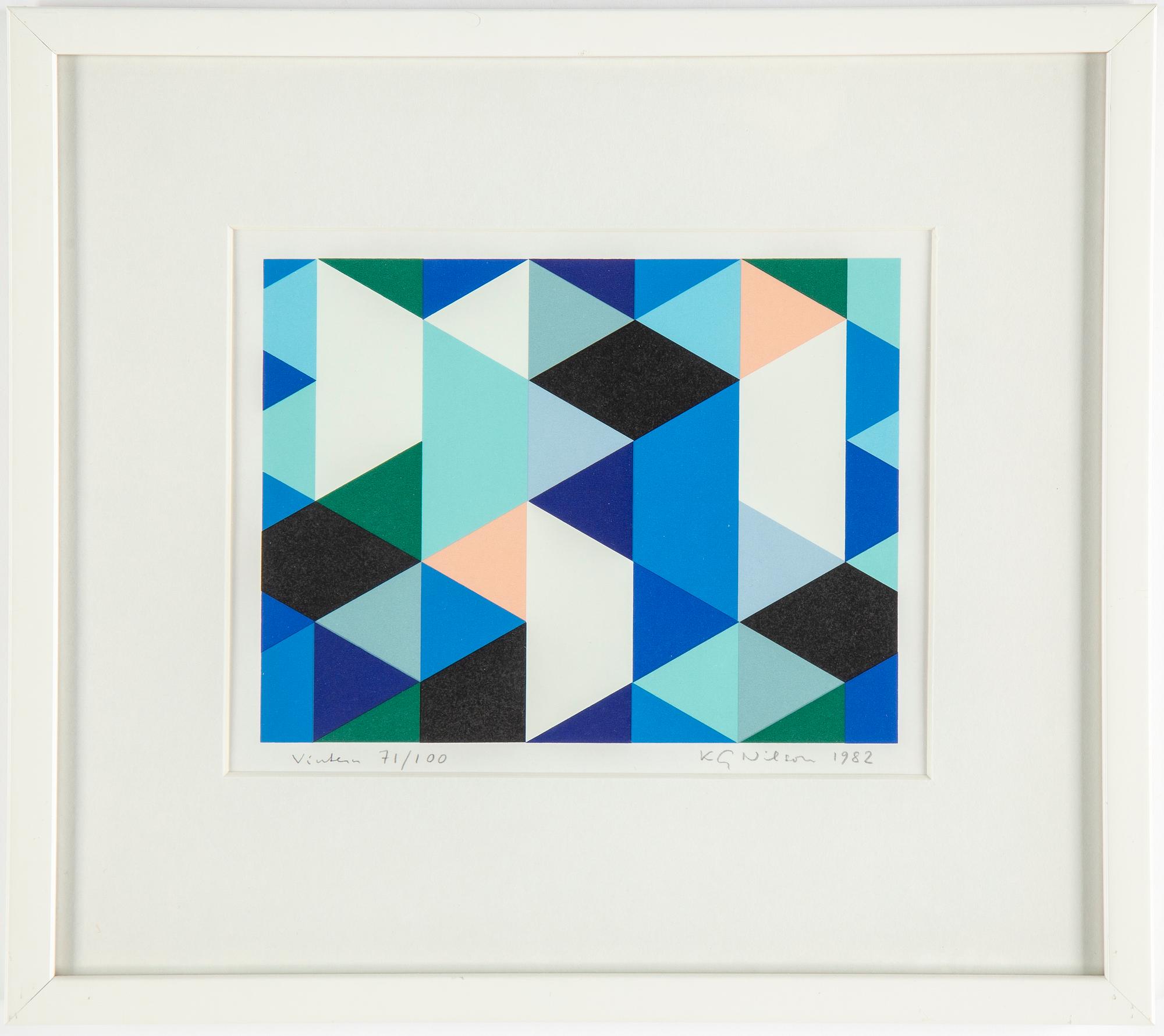 KG NILSON, a set of four silksceens, signed, numbered 71/100 and dated 1982.