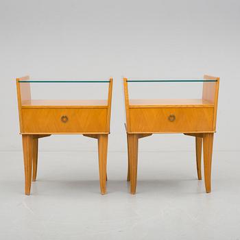 SÄNGBORD, ett par, sannolikt Bodafors, 1940-/50-tal.