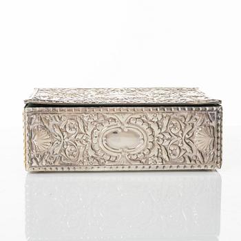 Jewellery box, sterling silver, 20th Century.