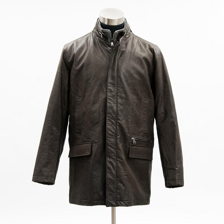 A Leather Jacket by Mabrun, Italy, size 54(IT).