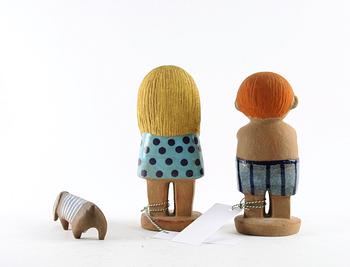 FIGURINER, 3 st, stengods, Lisa Larson, Gustavsberg.