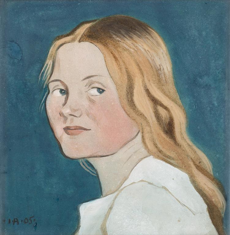Ivar Arosenius, "Fru Arosenius" (Porträtt av konstnärens hustru) [Mrs Arosenius, portrait of the artist's wife].