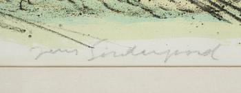 JENS SÖNDERGAARD, färglitografi, signerad.