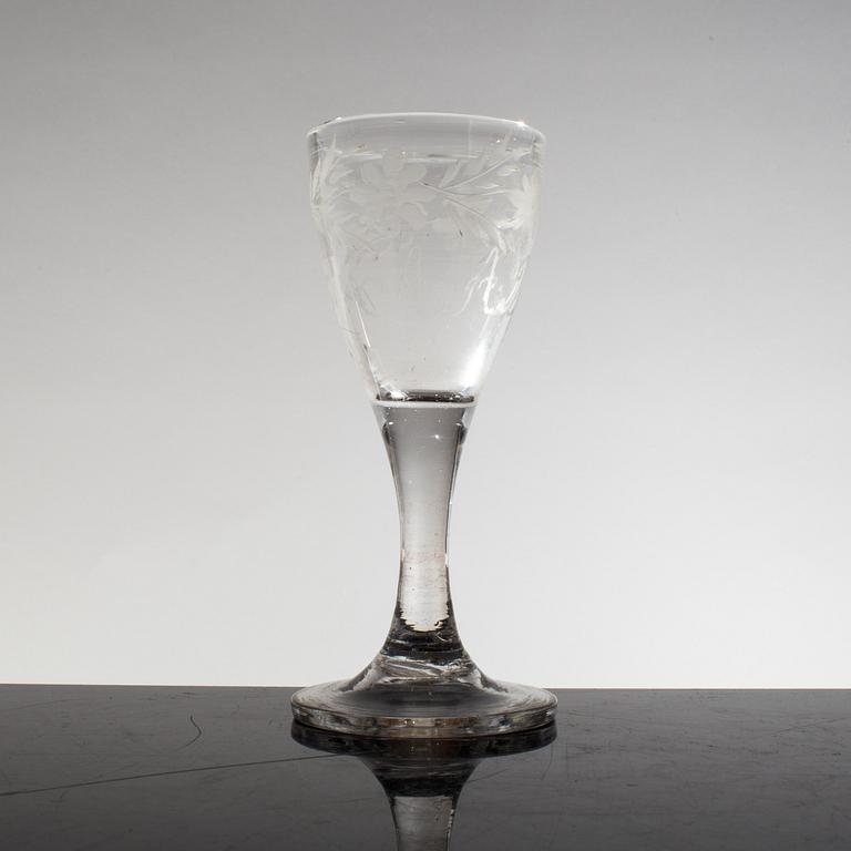 BRÖLLOPSGLAS, glas, daterat 1845.