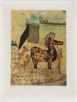 ROBERTO MATTA, Suite with 10 aquatints in colours, 1975, on Japon nacré paper.
