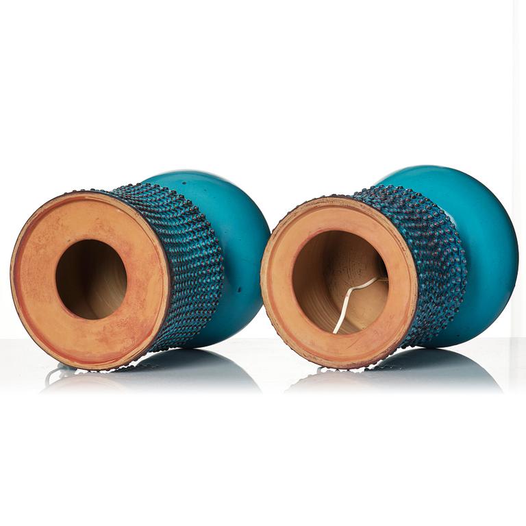 Stig Lindberg, bordslampor, ett par, Gustavsbergs studio 1966.