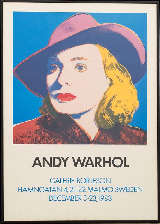 ANDY WARHOL, efter, affisch, Galleri Börjeson.