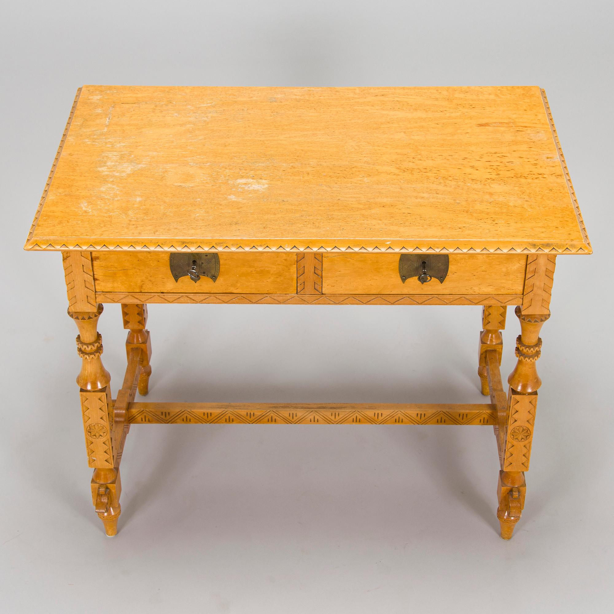 Yrjö Blomstedt, kirjoituspöytä ja jakkara, 1898.