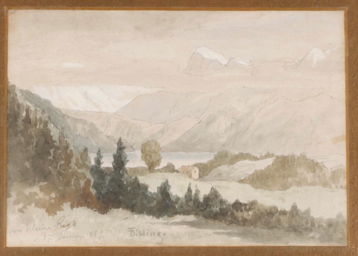 BILLING, THEODOR, akvarell, sign o dat 27 januari 1859.