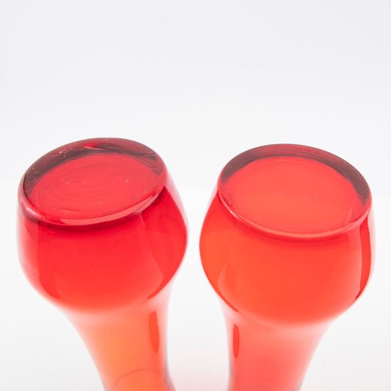 Tamara Aladin, Vases, 4 pcs, glass, Riihimäen Lasi, Finland, 1960s/70s.