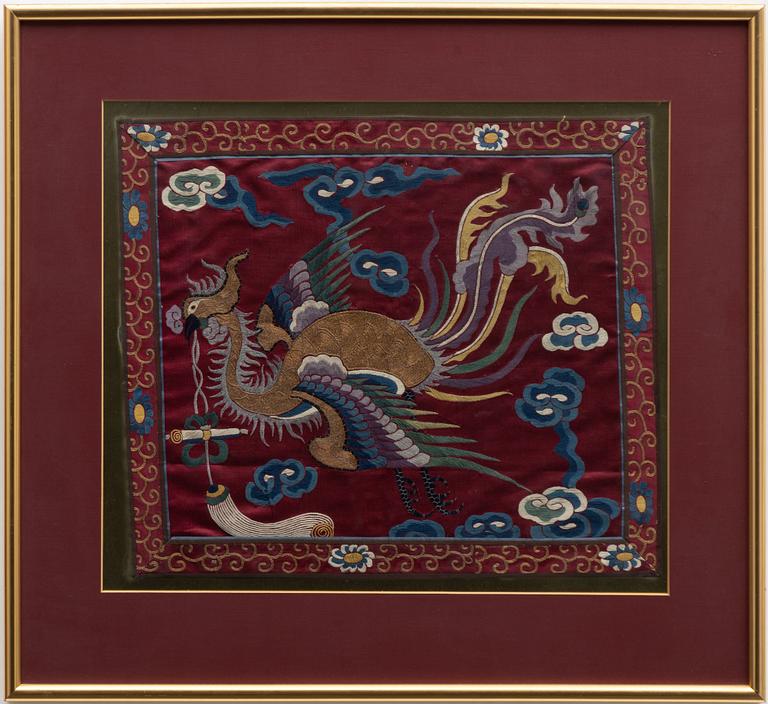 A Chinese embroidery, 20th century.