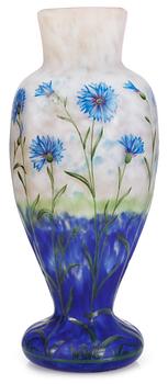 1240. A Daum Art Nouveau cameo glass vase, Nancy, France.