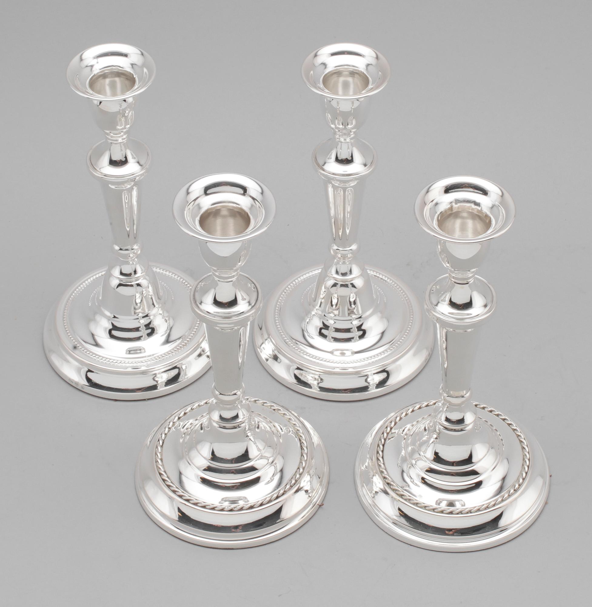 LJUSSTAKAR, 2 par snarlika, silver, Cito (Fredericia, Danmark 1963-79).