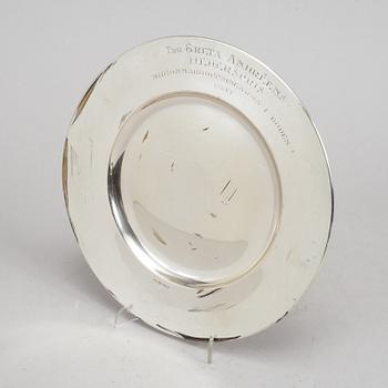 31 swedish silver dishes with engraving, including K Anderson, Stockholm 1927.