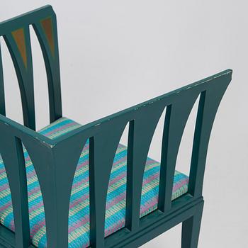 Eliel Saarinen, a pair of 'The Blue Chair' armchairs for Adelta Finland 1980s.