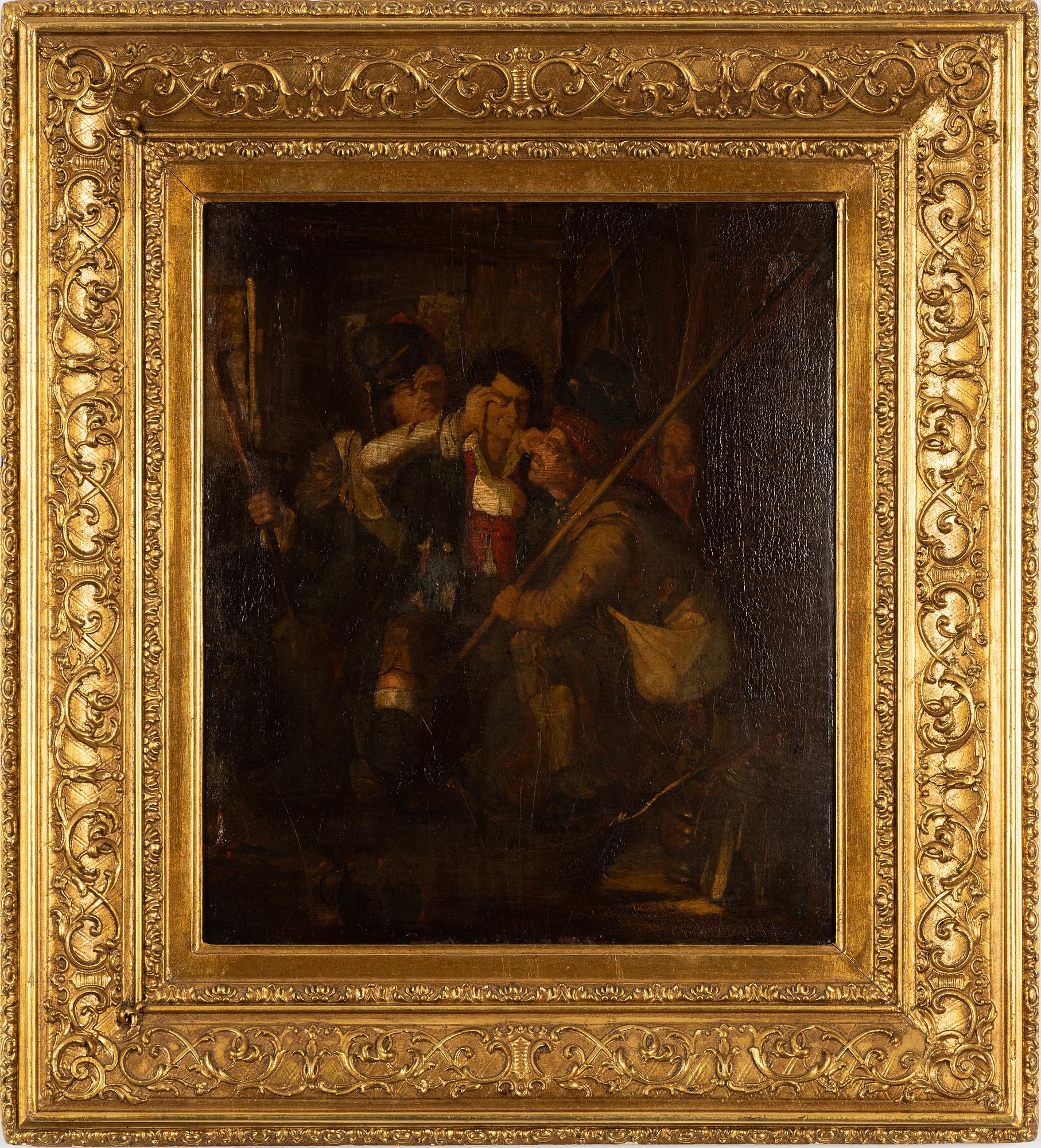 English School, 19th century, Tavern Scene with Soldiers.