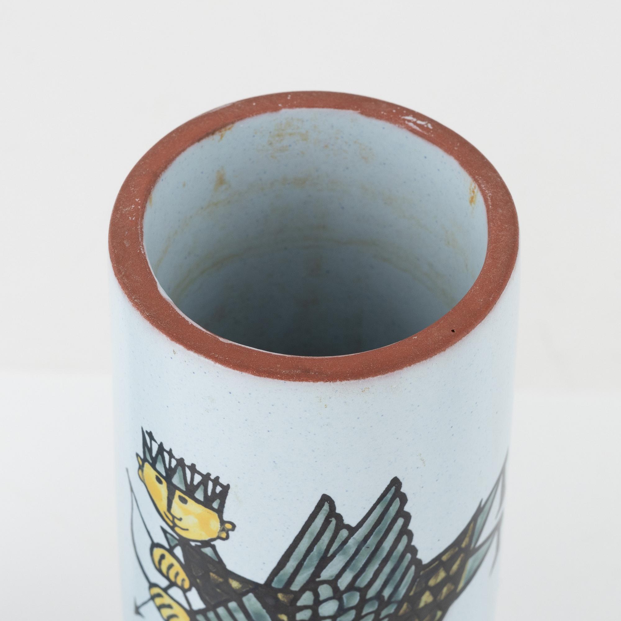 Stig Lindberg, a set of three 'Karneval' earthenware pieces by Stig Lindberg, Gustavsberg Studio, Sweden.