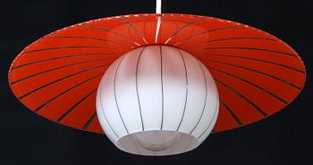 TAKLAMPA, glas, 1900-talets tredje kvartal. Diam 32.