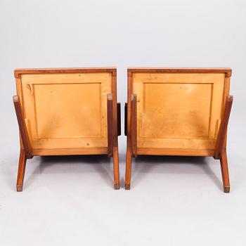 OLAVI HÄNNINEN, A 1960s 'Bumerang' armchairs for HMN Huonekalu Mikko Nupponen, Lahti, Finland.