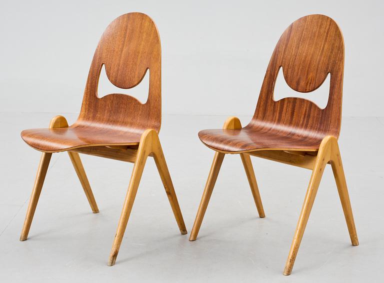 STOLAR, ett par, Knocking Down Chair, Yngve Ekström, 1960-tal.