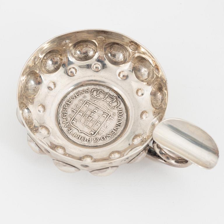 Six silver tastevin/wine tasting cups, including Gustave Keller, Paris, France, 19th/20th century.