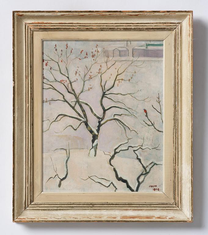 Einar Jolin, Winter Tree with Bullfinch.