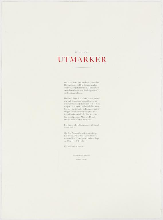 Eva Zettervall, complete portfolio with 4 screenprints in colours.
