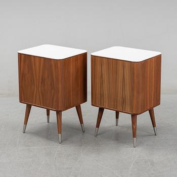 A pair of AK 2410 bedside dressers by Nissen & Gehl for Naver Collection.