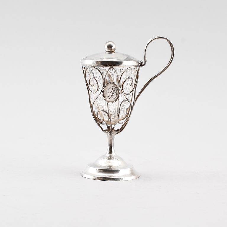 SENAPSKAR, silver, Isak Österberg, Malmö 1814. Vikt ca 76 gram.