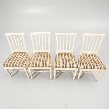 Four late Gustavian chairs, circa 1800.